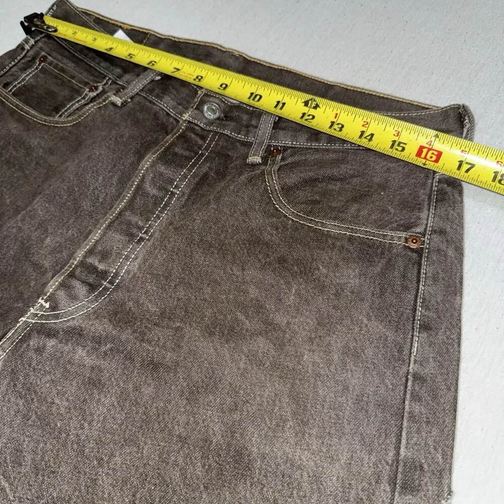 Levis 501xx Jeans Men 34x32 Brown 100% Cotton Straight Leg Button Fly